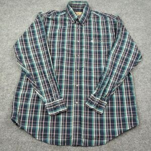 Vintage Wrangler Shirt Men Extra Large Long Sleeve 90s Cowboy Western Blue Plaid
